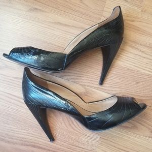 Elie Tahari Black Peep Toe Pumps